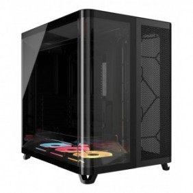 Corsair AIR 5400 LX-R RGB iCUE LINK, Midi Tower, PC, Noir, ATX, EATX, micro ATX, Mini-ITX, Acier, Verre trempé, Gaming