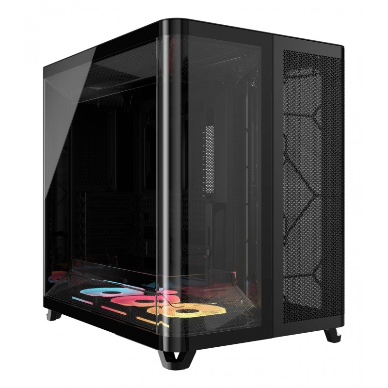 Corsair AIR 5400 LX-R RGB iCUE LINK, Midi Tower, PC, Noir, ATX, EATX, micro ATX, Mini-ITX, Acier, Verre trempé, Gaming