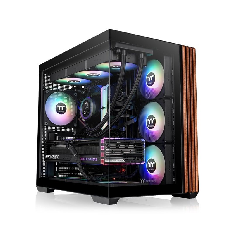 Thermaltake View 380 WS ARGB, Midi Tower, PC, Noir, ATX, micro ATX, Mini-ITX, SPCC, Verre trempé, Gaming