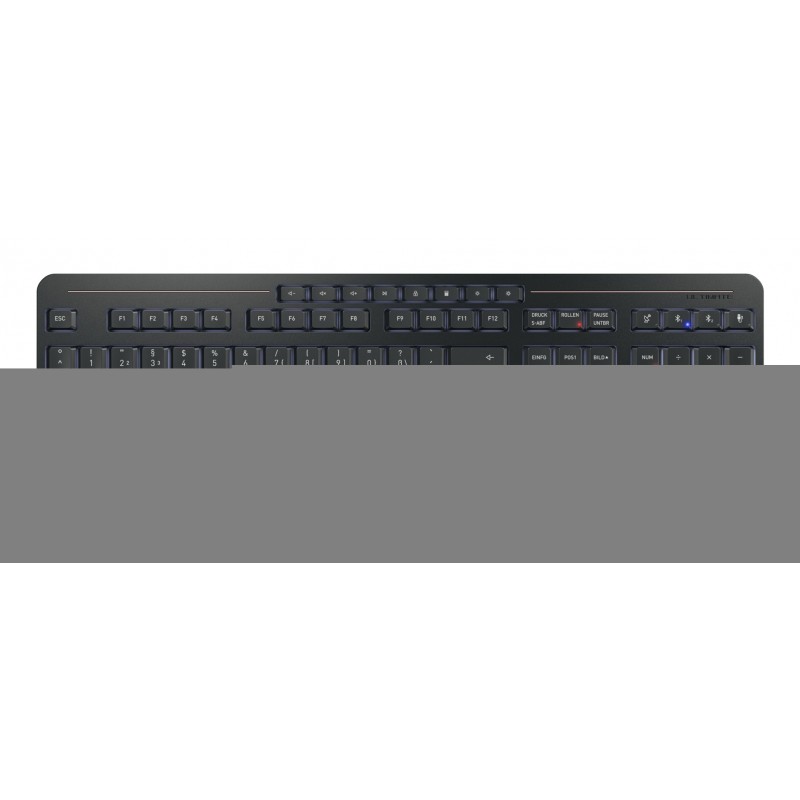 Cherry Stream keyboard ultimate, Avec fil &sans fil, USB + RF Wireless + Bluetooth, Commutateur de touche « ciseaux », QWERTZ, LED, Noir