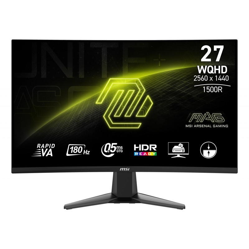MSI MAG 27CQ6F, 68,6 cm 27", 2560 x 1440 pixels, Quad HD, LCD, 0,5 ms, Noir