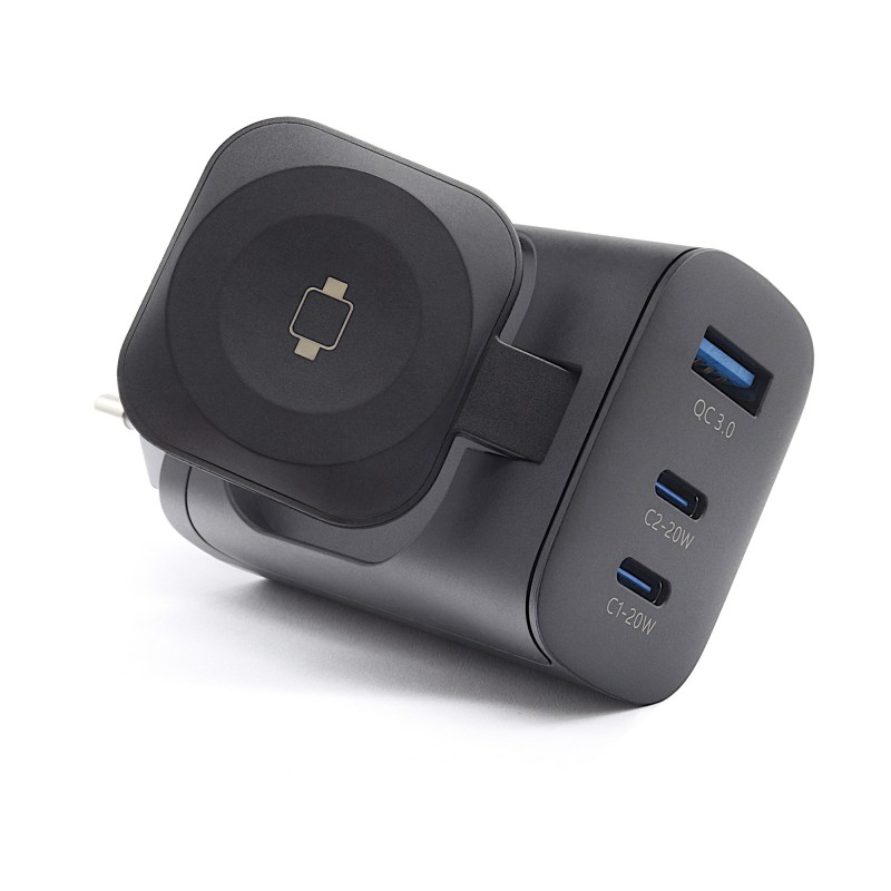 RealPower 450476, Intérieure, Secteur, Recharge sans fil, Noir