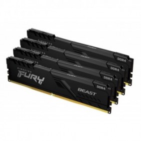 Kingston FURY Beast 64Go 3600MTs DDR4 CL18 DIMM Kit de 4 Black, 64 Go, 4 x 16 Go, DDR4, 288-pin DIMM