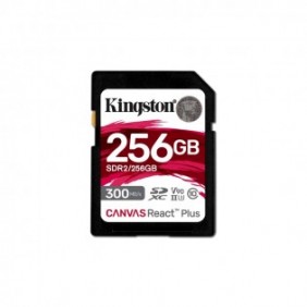 Kingston 256GB Canvas React Plus SDXC UHS-II 300R260W U3 V90 for Full HD4K8K, 256 Go, SD, Classe 10, UHS-II, 300 Mos, 260 Mos