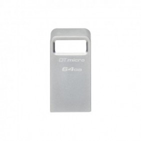 Kingston DataTraveler 64 Go Micro 200 Mos Metal USB 3.2 Gen 1, 64 Go, USB Type-A, 3.2 Gen 1 3.1 Gen 1, 200 Mos, Sans capuchon, Argent