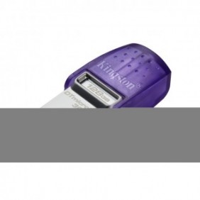 Kingston DataTraveler 128 Go microDuo 3C 200 Mos dual USB-A + USB-C, 128 Go, USB Type-A  USB Type-C, 3.2 Gen 1 3.1 Gen 1, 200 Mos, Autres, Acier inoxydable, Violet
