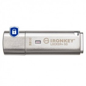 Kingston IronKey 32 Go IKLP50 AES USB, w256bit Encryption, 32 Go, USB Type-A, 3.2 Gen 1 3.1 Gen 1, 145 Mos, Casquette, Argent