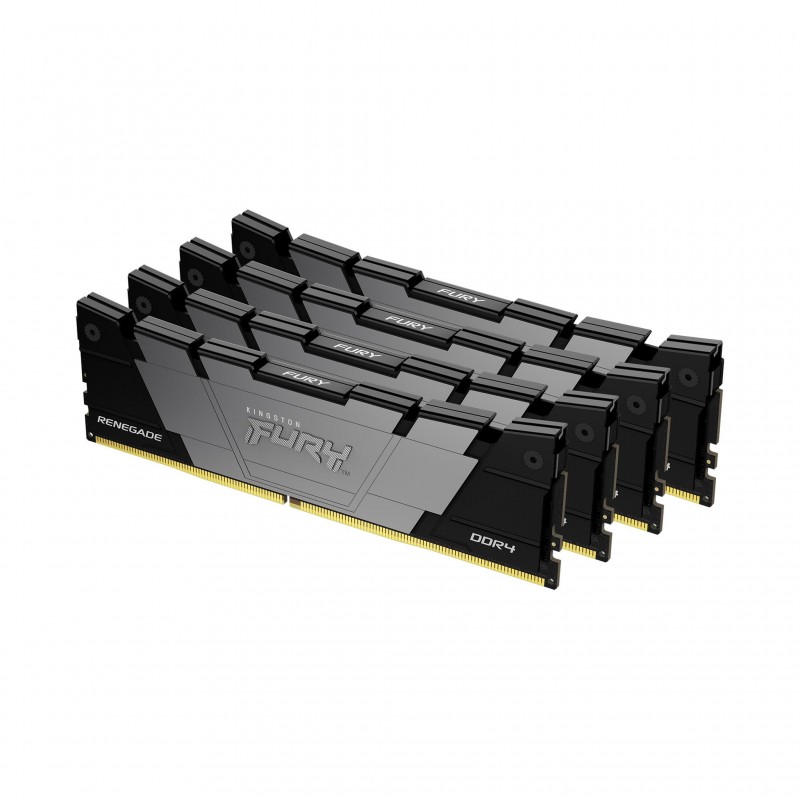 Kingston FURY 32 Go 3600 MTs DDR4 CL16 DIMM Kits de 4 Renegade Black, 32 Go, 4 x 8 Go, DDR4, 288-pin DIMM
