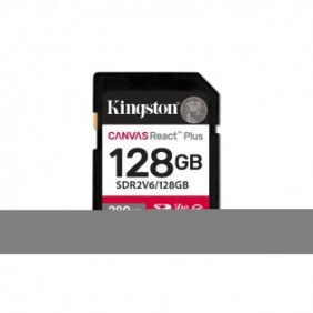 Kingston 128GB Canvas React Plus SDXC UHS-II 280R100W U3 V60 for Full HD4K, 128 Go, SDXC, Classe 10, UHS-II, 280 Mos, 100 Mos