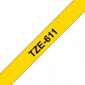Brother TZE-611, Noir sur jaune, TZe, Gris, Transfert thermique, Chine, 5 année