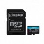 Kingston Carte microSDXC Canvas Go Plus Gen4 200 Mos A2 U3 V30 512 Go + adaptateur, 512 Go, MicroSD, Classe 10, UHS-I, 200 Mos, 160 Mos