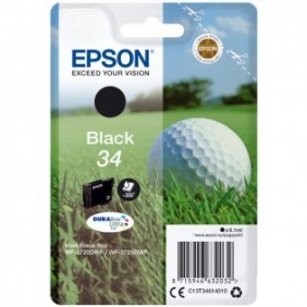 Epson Golf ball Singlepack Black 34 DURABrite Ultra Ink, Rendement standard, Noir, Encre à pigments, 6,1 ml, 1 pièce, 350 pages
