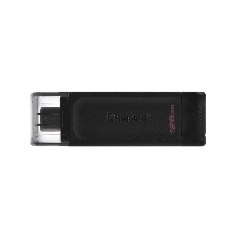 Kingston DataTraveler 128Go USB-C 3.2 Gen 1 70, 128 Go, USB Type-C, 3.2 Gen 1 3.1 Gen 1, Casquette, 7 g, Noir