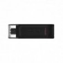 Kingston DataTraveler 128Go USB-C 3.2 Gen 1 70, 128 Go, USB Type-C, 3.2 Gen 1 3.1 Gen 1, Casquette, 7 g, Noir