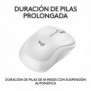 Logitech M240 Silent, Ambidextre, RF sans fil + Bluetooth, Blanc