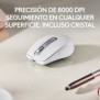 Logitech MX Anywhere 3S for Business, Droitier, Laser, RF sans fil + Bluetooth, 8000 DPI, Blanc