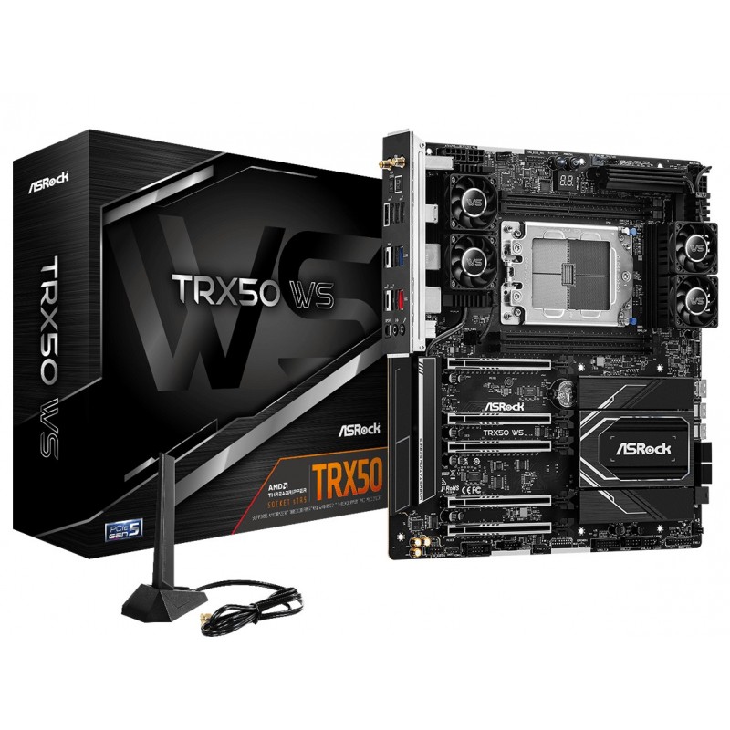 ASRock TRX50 WS, AMD, Socket sTR5, AMD Ryzen Threadripper 1000 Series, DDR5-SDRAM, 1 To, DIMM