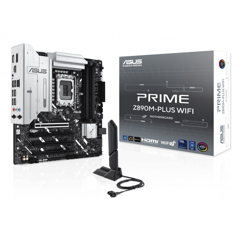 ASUS PRIME Z890M-PLUS WIFI, Intel, LGA 1851 Socket V1, Intel Core Ultra Series 2, LGA 1851, DDR5-SDRAM, 192 Go