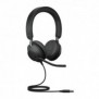 Jabra Evolve2 40 SE, Avec fil, AppelsMusique, 20 - 20000 Hz, 188 g, Casque, Noir
