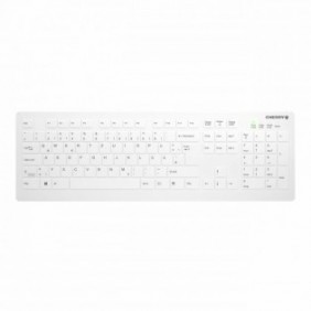 Cherry Contour Design Active Key AK-C8112, Taille réelle 100 %, Sans fil, RF sans fil, Commutateur de touche « ciseaux », QWERTZ, Blanc