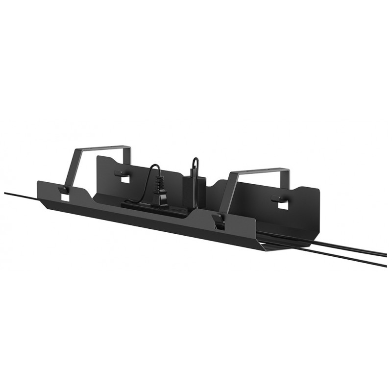 Neomounts ADS07-122BL Goulotte passe-câbles - fixation à vis - universel, Plateau de câbles, Bureau, Acier, Noir