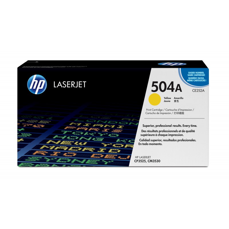 HP 504A toner LaserJet jaune authentique, 7000 pages, Jaune, 1 pièce
