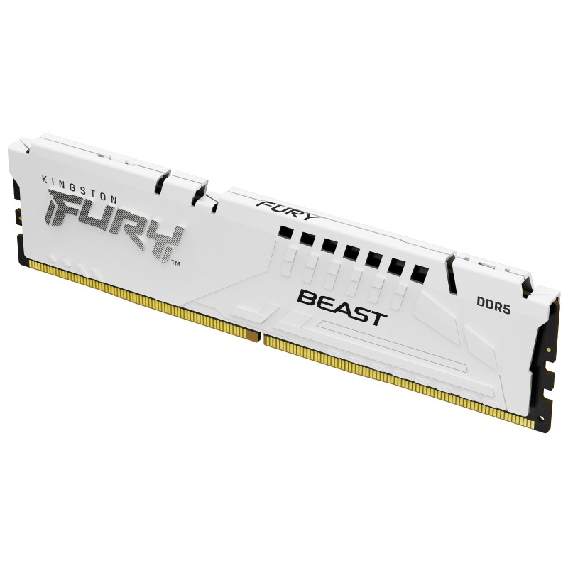Kingston FURY Beast 16 Go 5200 MTs DDR5 CL40 DIMM White XMP, 16 Go, 1 x 16 Go, DDR5, 288-pin DIMM