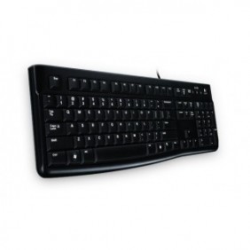 Logitech K120, Taille réelle 100 %, Avec fil, USB, QWERTZ, Noir