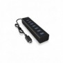 ICY BOX IB-HUB1700-C3, USB 3.2 Gen 1 3.1 Gen 1 Type-C, USB 3.2 Gen 1 3.1 Gen 1 Type-A, 5000 Mbits, Noir, Aluminium, 0,4 m