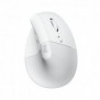 Logitech Lift for Business, Droitier, Conception verticale, Optique, RF sans fil + Bluetooth, 4000 DPI, Blanc
