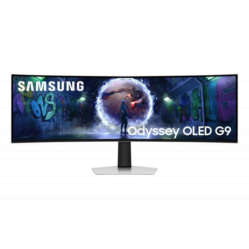 Samsung 49 Inch Odyssey OLED G9 G93SD DQHD 240Hz Gaming Monitor, 124,5 cm 49", 5120 x 1440 pixels, Dual QHD, OLED, 0,03 ms, Argent