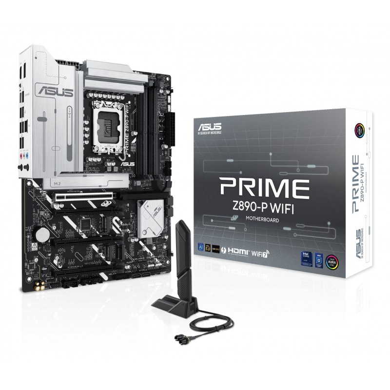 ASUS PRIME Z890-P WIFI, Intel, LGA 1851 Socket V1, Intel Core Ultra Series 2, DDR5-SDRAM, 192 Go, DIMM