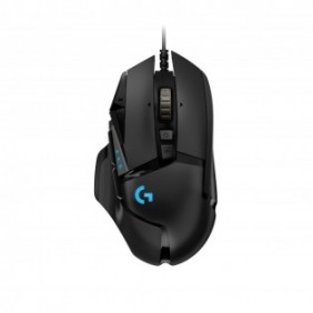 Logitech G Logitech G502 HERO, Droitier, Optique, USB Type-A, 25600 DPI, 1 ms, Noir
