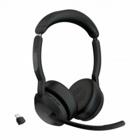 Jabra Evolve2 55, Sans fil, BureauCentre d'appels, 20 - 20000 Hz, 130 g, Casque, Noir