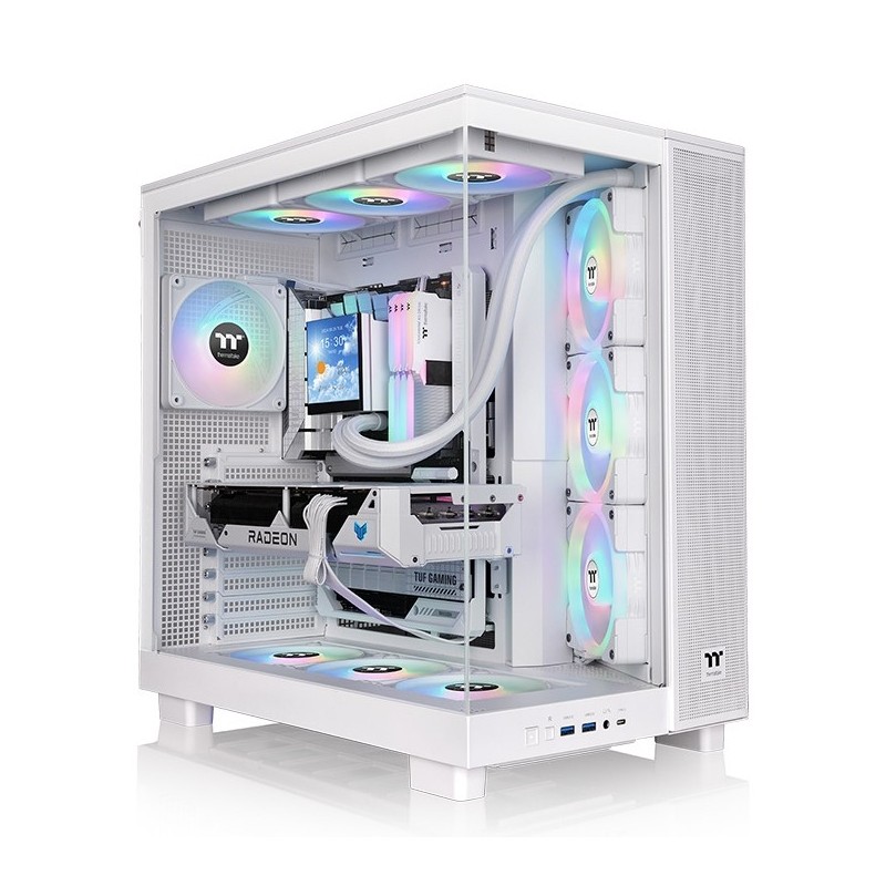 Thermaltake View 380 XL TG ARGB, Midi Tower, PC, Blanc, ATX, micro ATX, Mini-ITX, SPCC, Verre trempé, Jouer