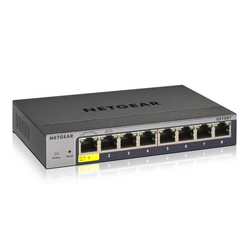 Netgear GS108Tv3, Géré, L2, Gigabit Ethernet 101001000, Full duplex
