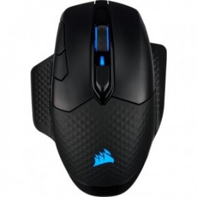 Corsair DARK CORE RGB PRO, Droitier, Optique, RF Wireless + Bluetooth + USB Type-A, 18000 DPI, Noir