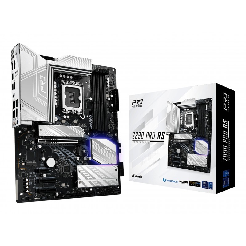 ASRock Z890 Pro RS, Intel, LGA 1851 Socket V1, Intel Core Ultra Series 2, LGA 1851, DDR5-SDRAM, 256 Go