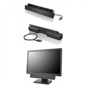 Lenovo USB Soundbar, 2.0 canaux, 2,5 W, 70 dB, Noir, PC, Avec fil