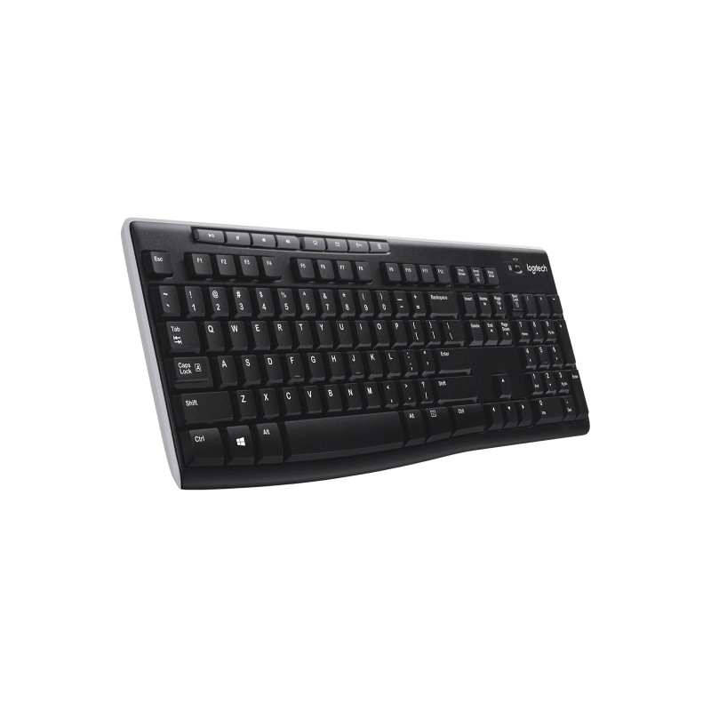Logitech K270, Taille réelle 100 %, Sans fil, RF sans fil, QWERTY, Noir