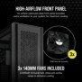 Corsair 7000D Airflow, Full Tower, PC, Noir, ATX, EATX, micro ATX, Mini-ITX, Plastique, Acier, Verre trempé, Jouer
