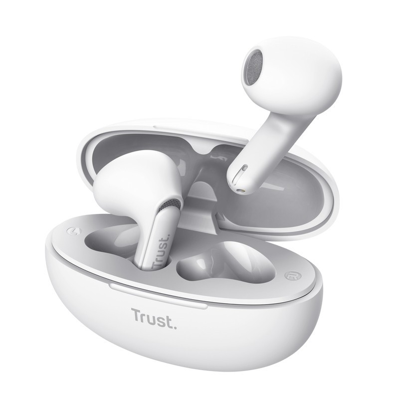 Trust Yavi, True Wireless Stereo , 20 - 20000 Hz, AppelsMusique, 36 g, Casque, Blanc