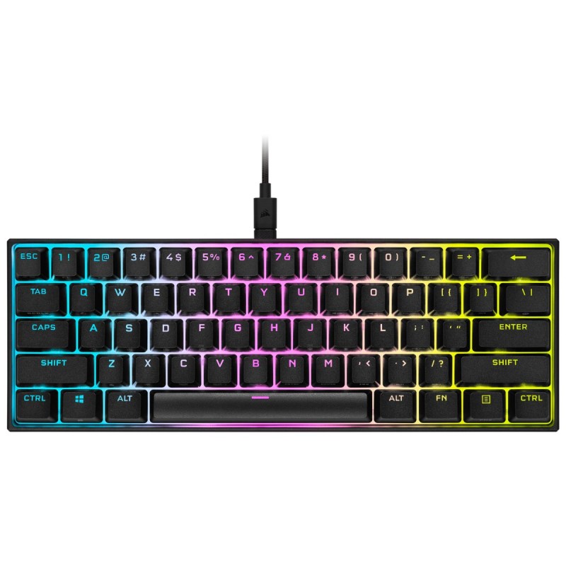 Corsair K65 RGB MINI, 60%, Avec fil, USB, Clavier mécanique, LED RGB, Noir