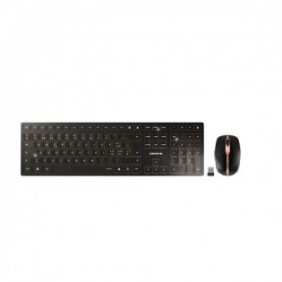 Cherry DW 9100 SLIM, Sans fil, RF sans fil + Bluetooth, QWERTZ, Noir, Souris incluse