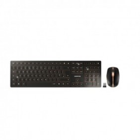 Cherry DW 9100 SLIM, Sans fil, RF sans fil + Bluetooth, QWERTY, Noir, Souris incluse