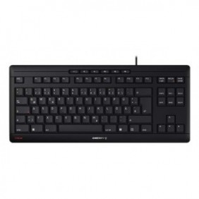 Cherry STREAM KEYBOARD TKL, Avec fil, USB, Commutateur de touche « ciseaux », QWERTZ, Noir