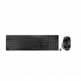 Cherry DW 9500 SLIM, Sans fil, RF sans fil + Bluetooth, Commutateur de touche « ciseaux », QWERTZ, Noir, Gris, Souris incluse