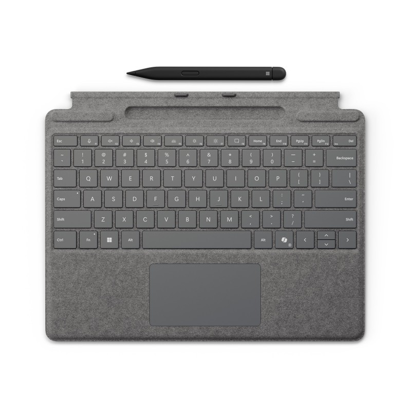 Microsoft Surface Pro Keyboard + Slim Pen, QWERTY, Pavé tactile, Microsoft, Surface Pro 11 Surface Pro 10 Surface Pro 9 Surface Pro 8, Platine, Alcantara