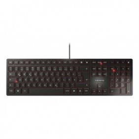 Cherry KC 6000 Slim, Taille réelle 100 %, Avec fil, USB, QWERTZ, Noir