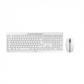 Cherry Stream Desktop, Taille réelle 100 %, Sans fil, RF sans fil, QWERTZ, Blanc, Souris incluse